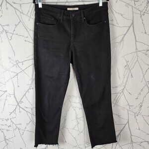 Levi's Black Wash Mid Rise 312 Shaping Slim Cropped Ankle Jeans